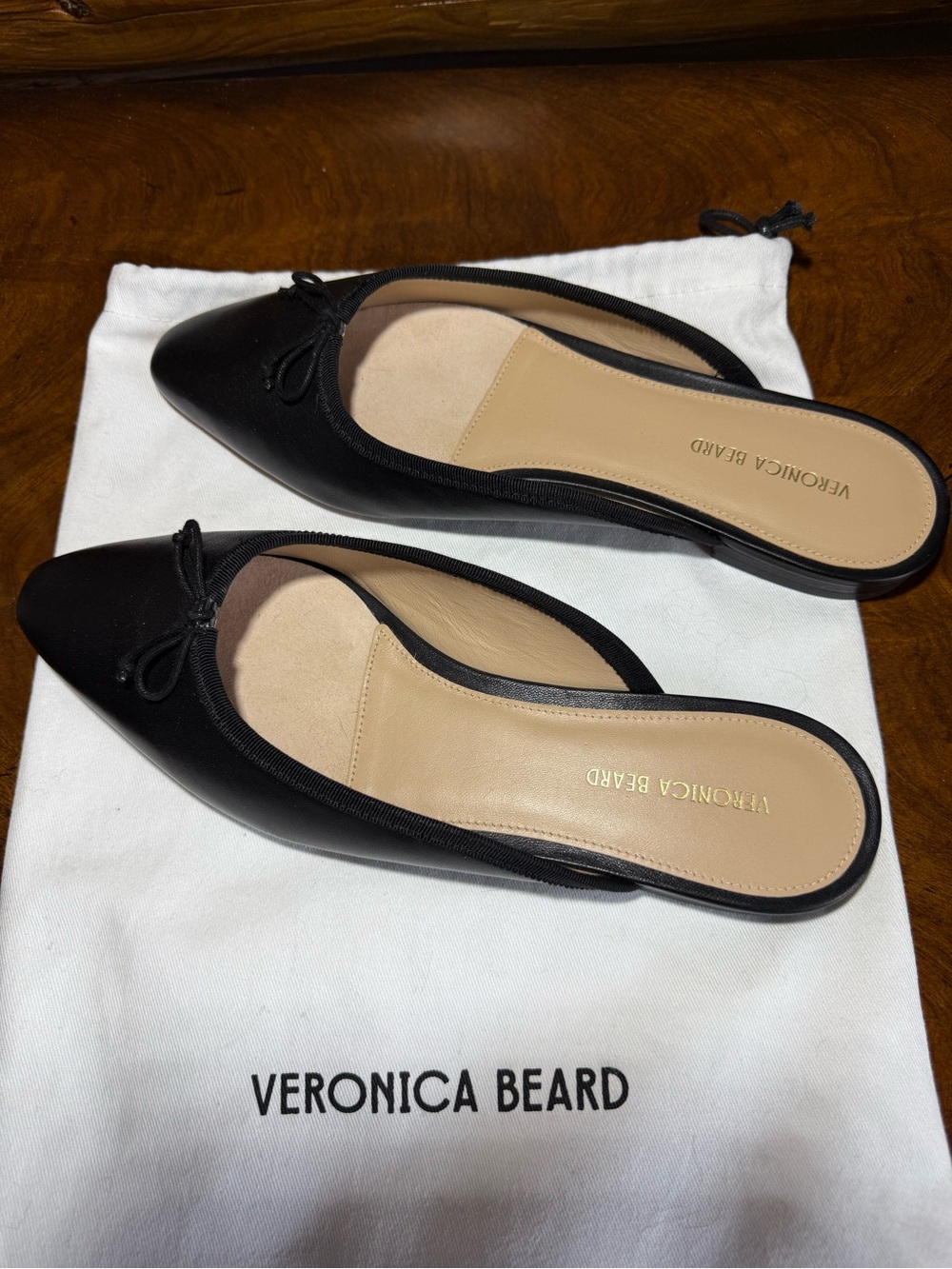 Veronica Beard Catherine leather ballerina Mules with Bows 7